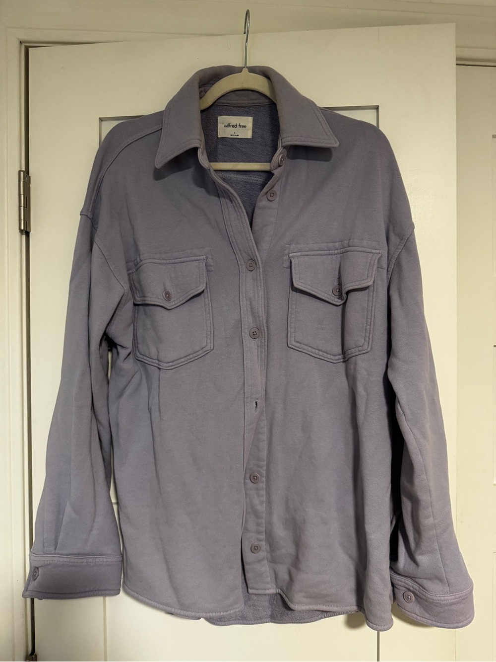 Wilfred Free Lavender Collar Button-Up Shacket
